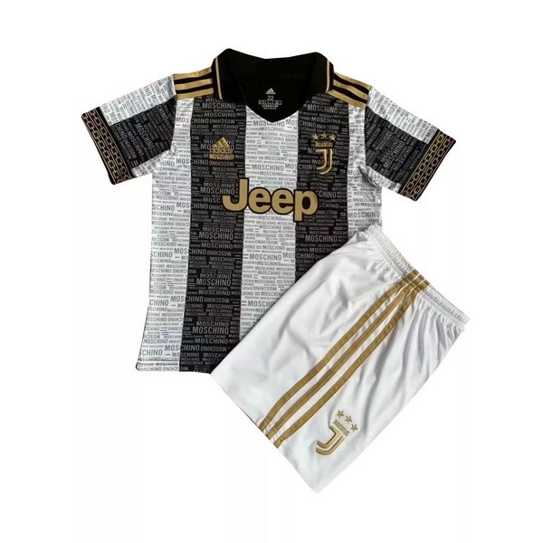 Trikot Juventus Besondere Kinder 2021-22 Grau Weiß Fussballtrikots Günstig